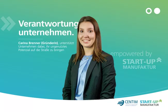 Teaser Carina Brenner - Verantwortung unternehmen. - people empowered by Start-up-Manufaktur