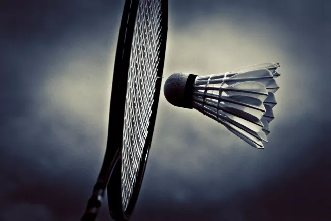Badmintonschlaeger und Federball colourbox 5614477.jpg (DE)