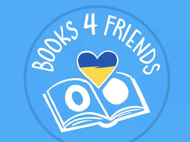 Motiv des Aktionsbuttons der Spendenaktion 'Books for Friends' 2025