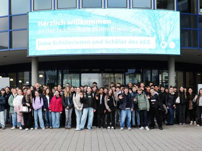 25.02.2026 Besuch Albert-Einstein-Gymnasium (AEG) - Gruppenfoto